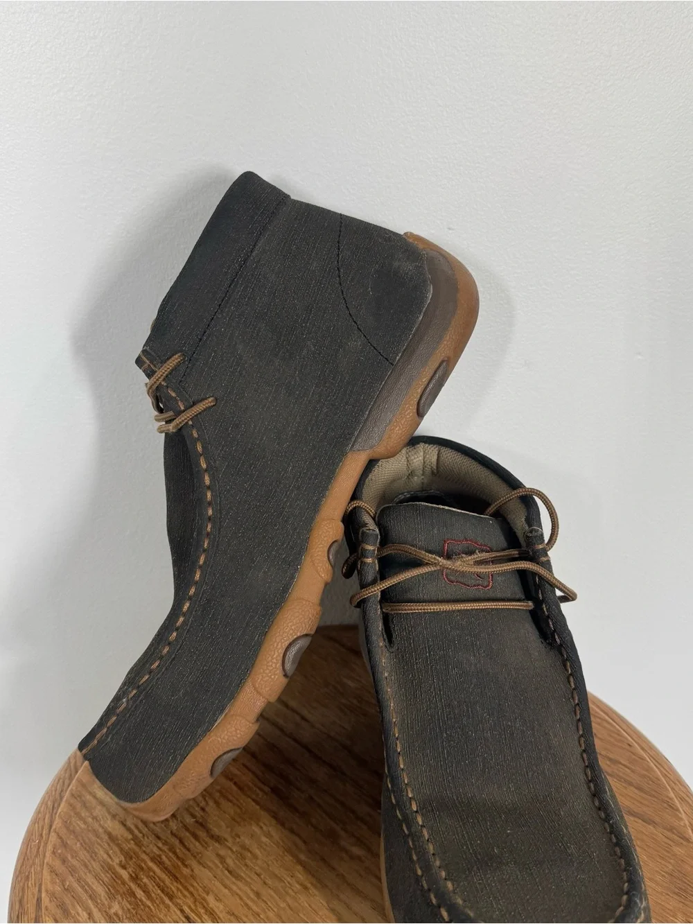 Twisted X Work Safety Chukka Driving Boots Moc Steel Toe Gray/Brown Men Size 8.5